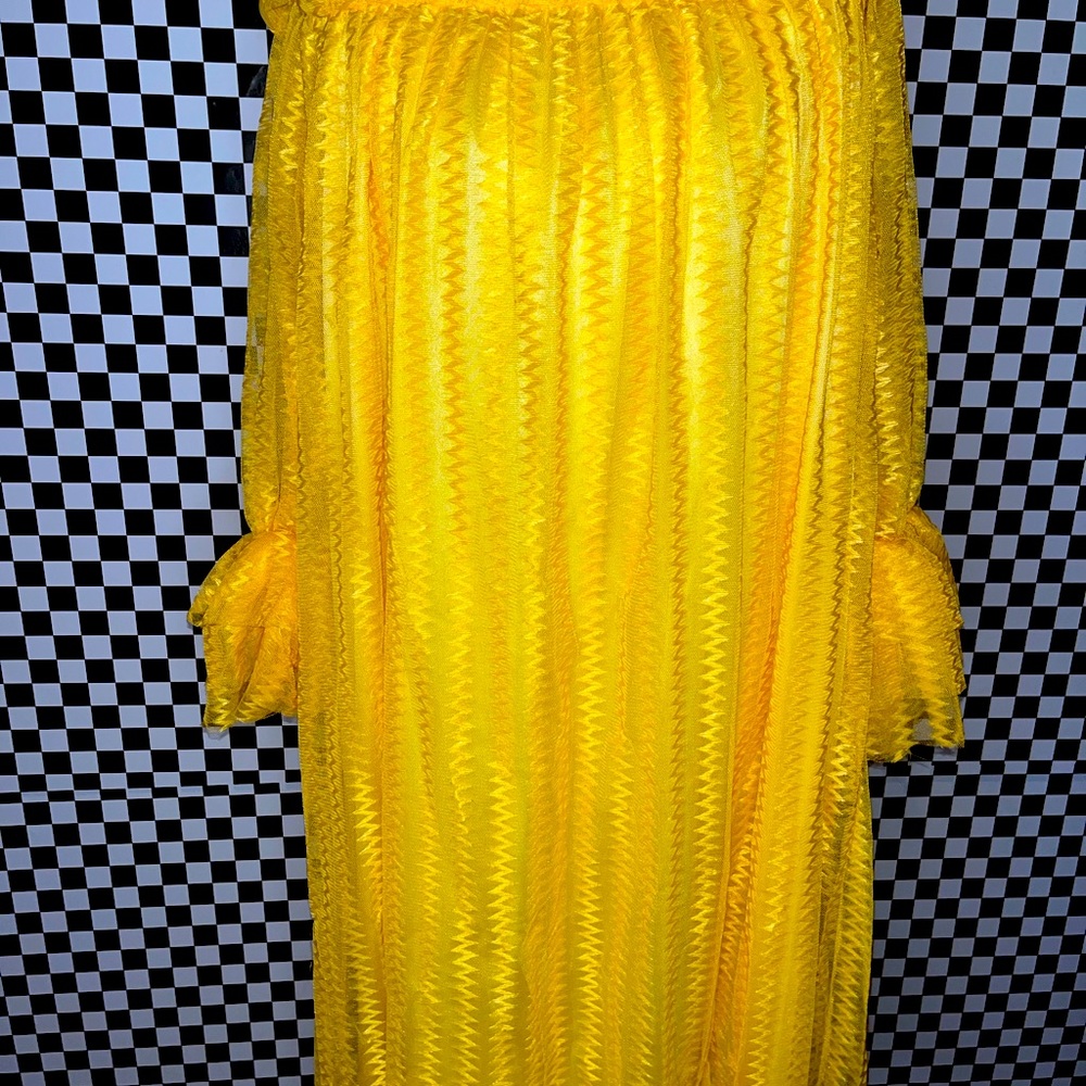 Yellow Dress with zig zag designs